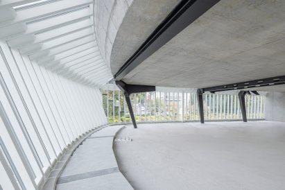 Office interior at building by Santiago Calatrava