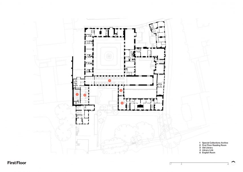 First floor plan of The Spencer Building by Wright & Wright