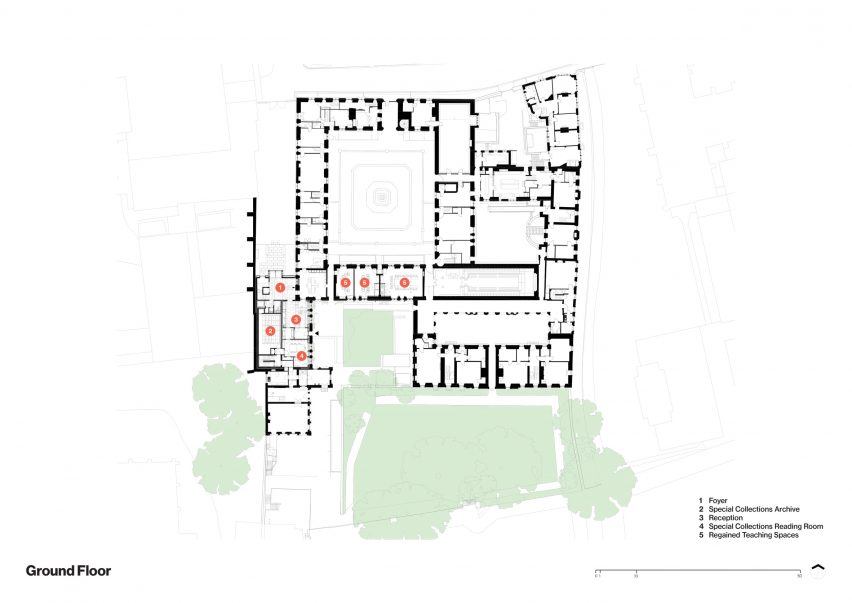 Ground floor plan of The Spencer Building by Wright & Wright