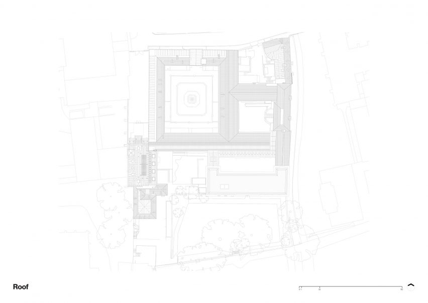 Roof plan of The Spencer Building by Wright & Wright