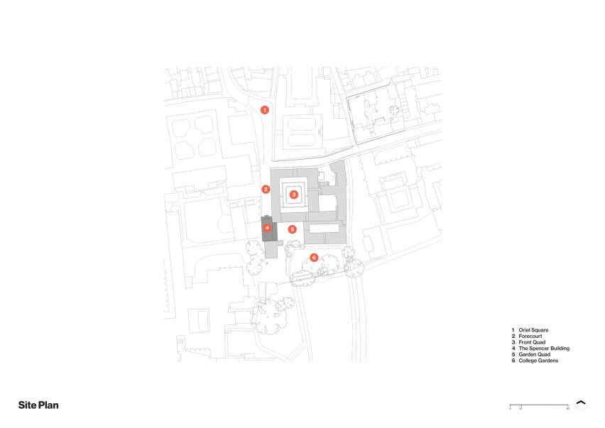 Site plan of The Spencer Building by Wright & Wright