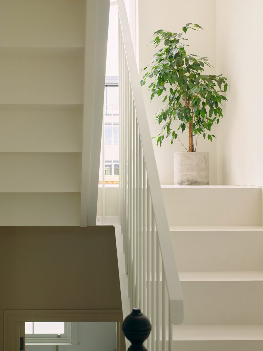 Staircase in Stone and Steel House extension by DGN Studio and Sarah Izod
