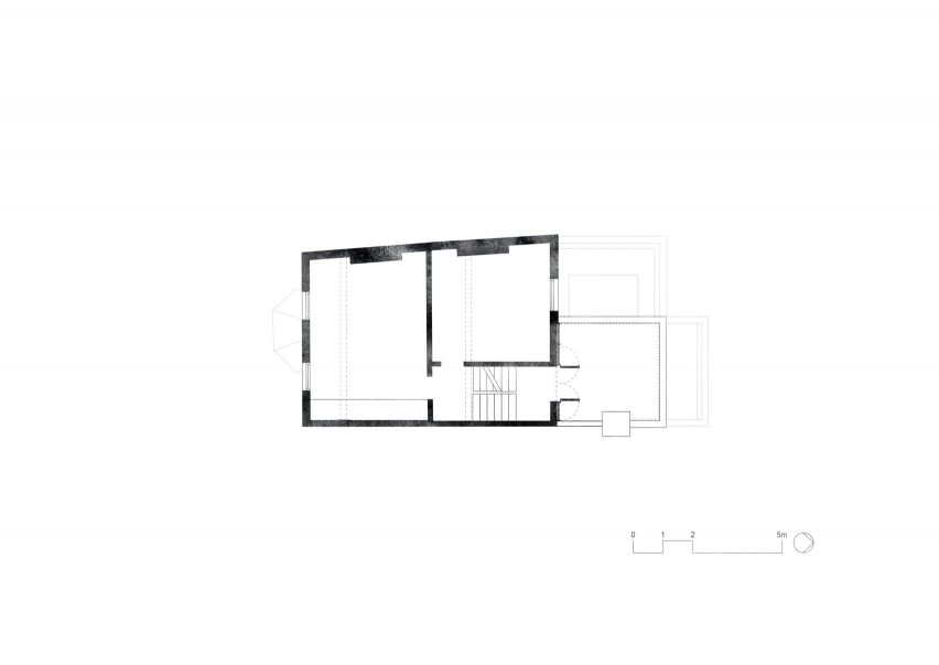 Second floor mezzanine plan after renovation