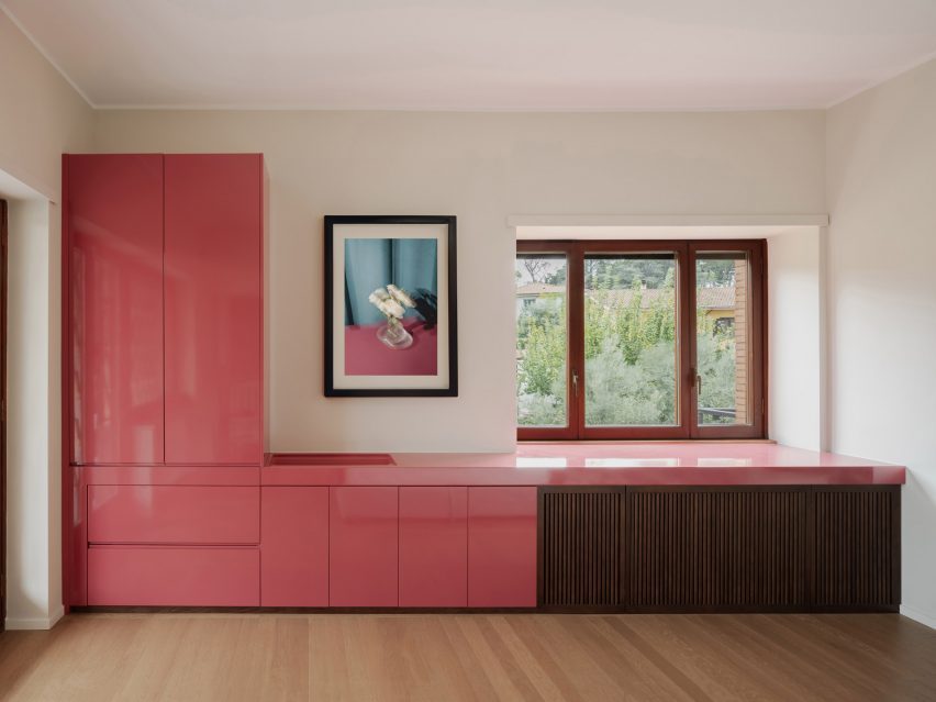 Desk and wardrobes in revamp of 1960s villa by StudioTamat