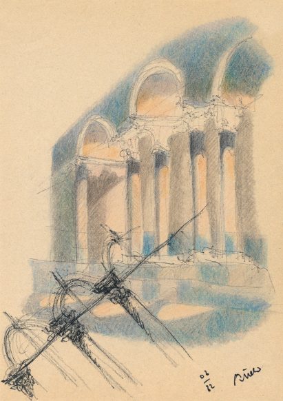 Tadao Ando sketch of Le Thoronet Abbey