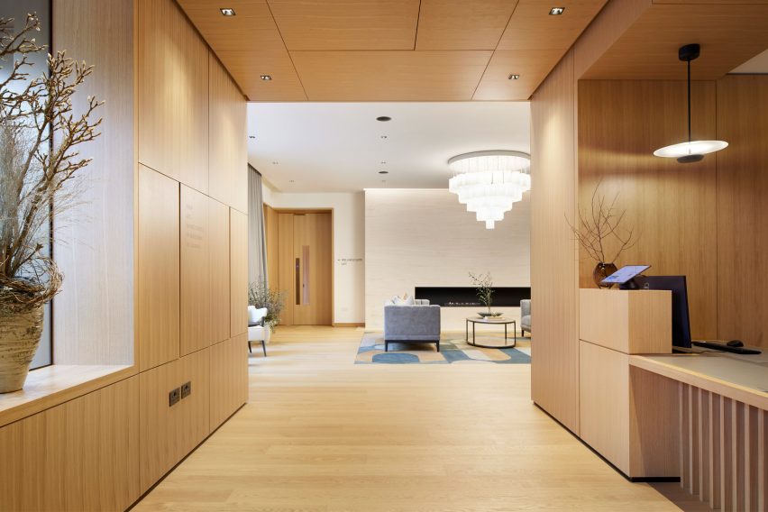 Wood-lined communal space