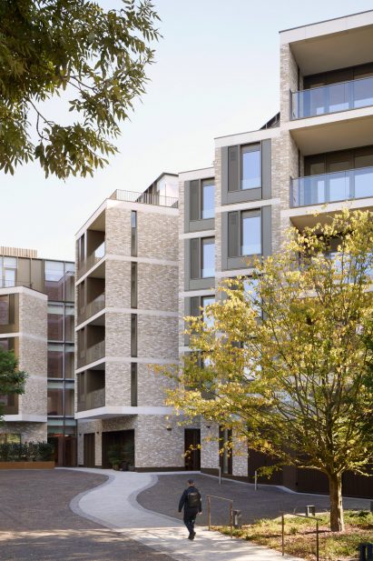 Faceted brickwork retirement home Hampstead