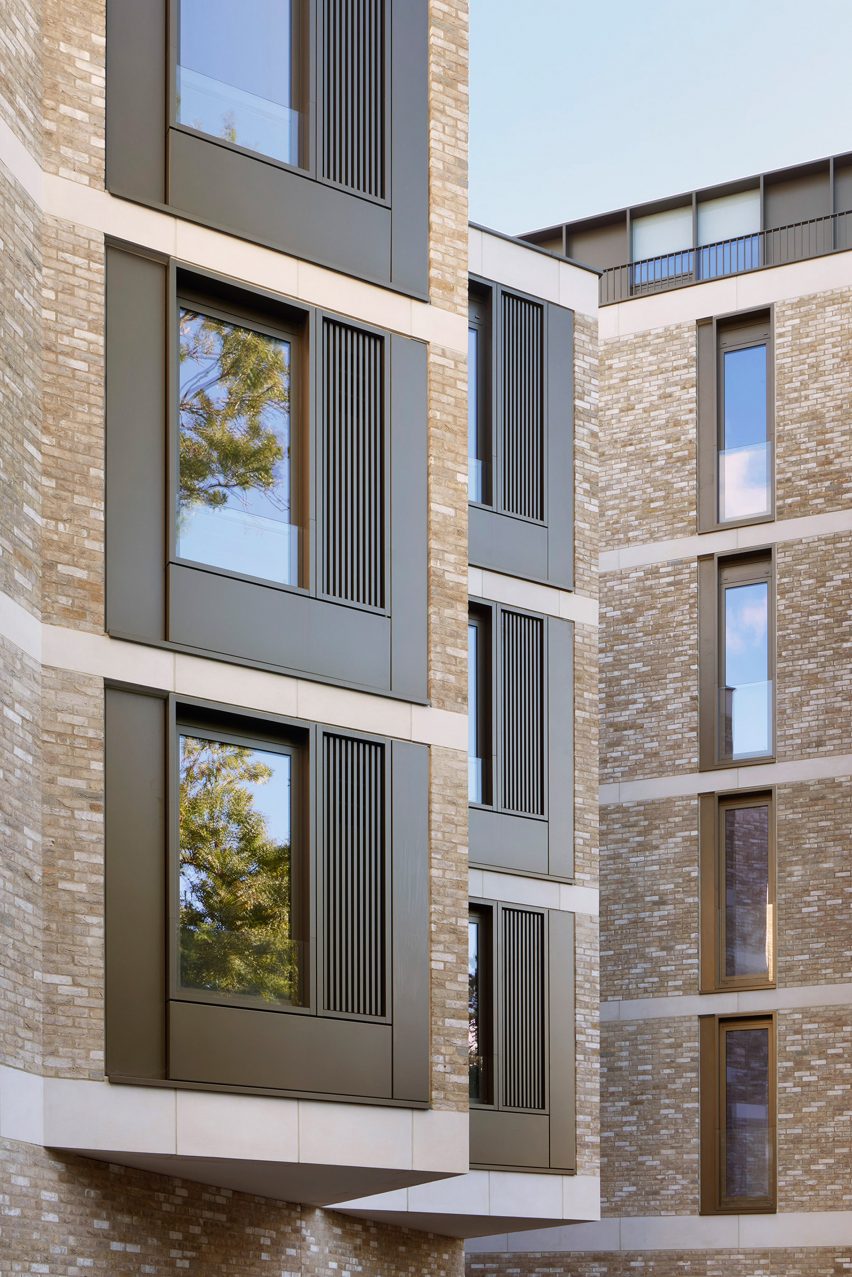 Bronze-toned metal windows