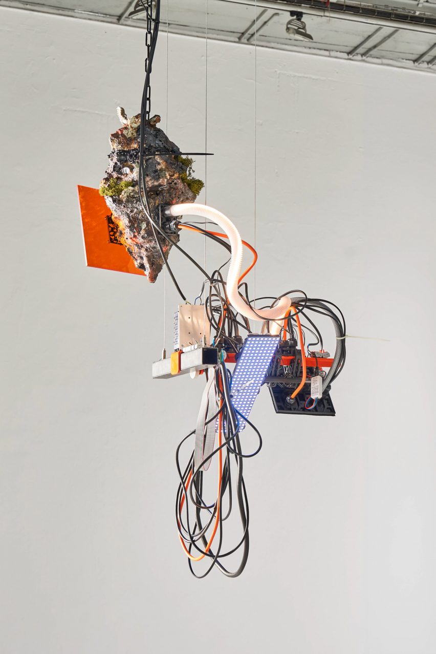 A suspended sculpture by Jean-Baptiste Durand