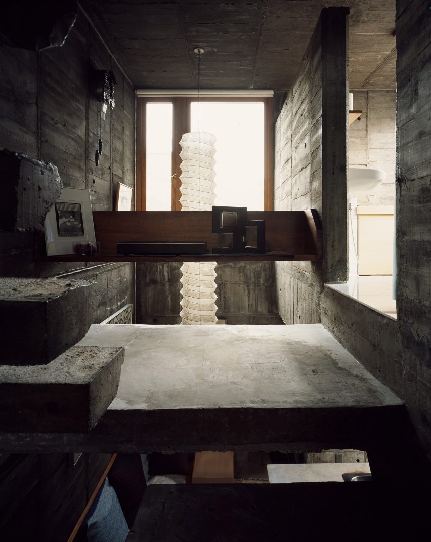 Concrete home with wood details
