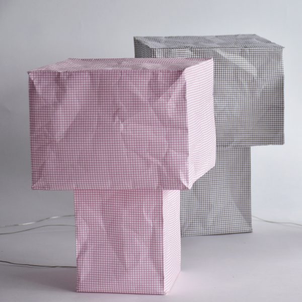Paper lamps on white background