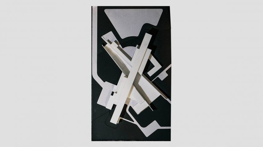 an architectural model for an art museum