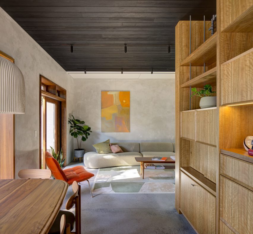 Living space finished in natural tones
