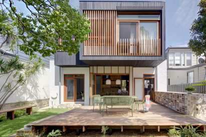 White and black exterior of house in Sydney
