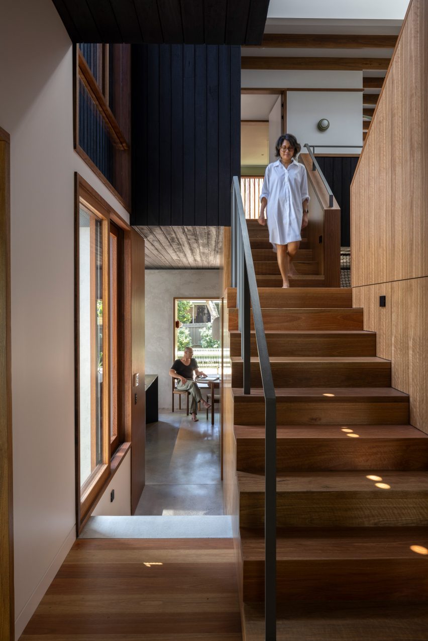 Spotted gum timber staircase