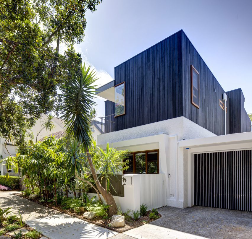 Black and white exterior of Sydney home