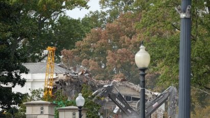 Demolition underway at the White House's East Wing