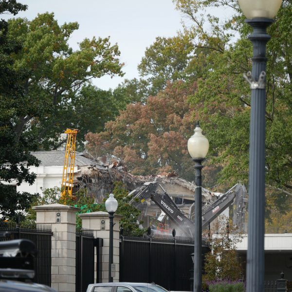 Demolition underway at the White House's East Wing