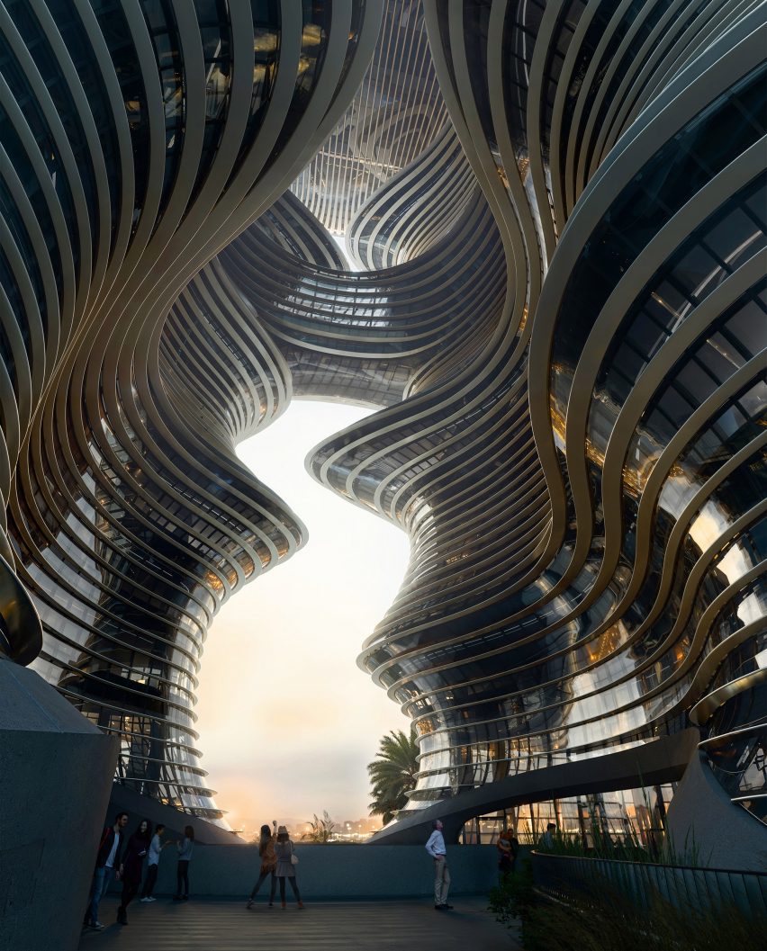 Render of the Yidan Center by Zaha Hadid Architects
