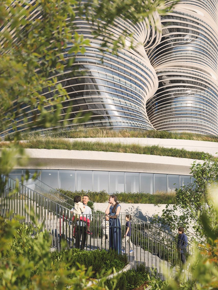 Render of the Yidan Center by Zaha Hadid Architects