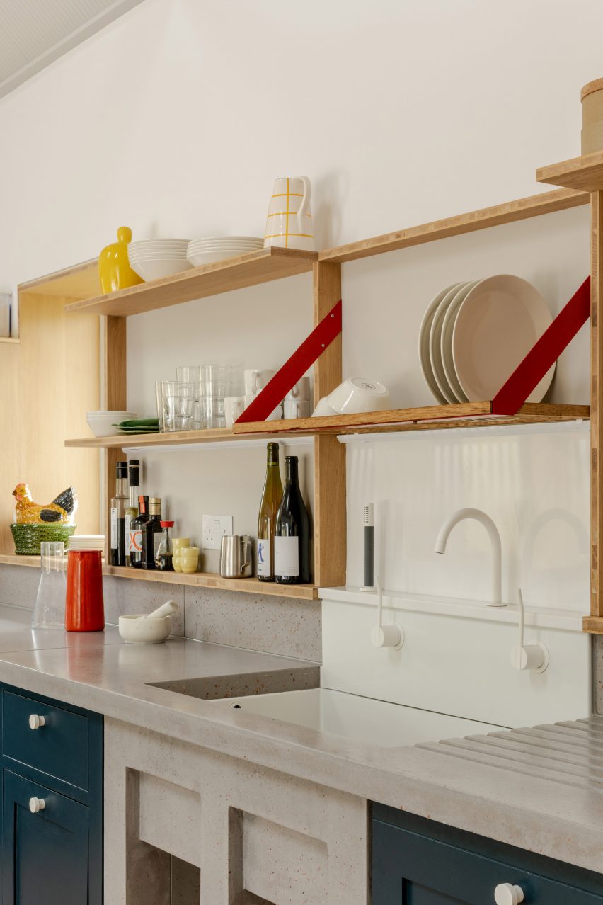 Kitchen with concrete surfaces