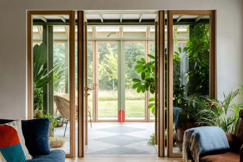 Doors leading through to conservatory