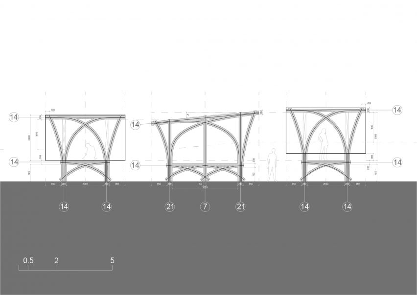 Section of Housing Now Modular Bamboo Housing