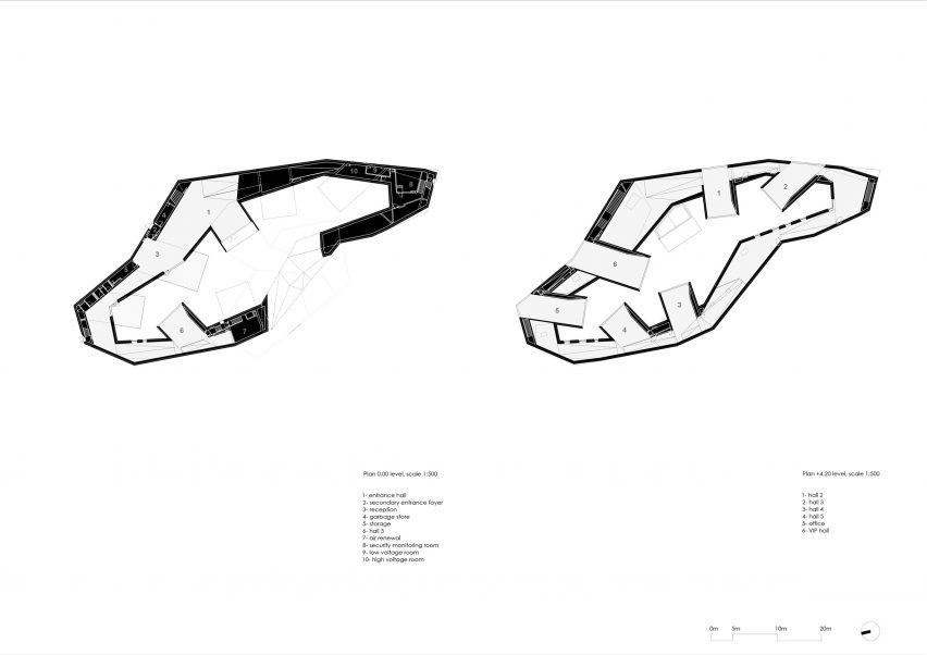 Floor plans of Xiao Feng Art Museum by ZAO/standardarchitecture