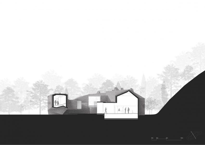 Section of Xiao Feng Art Museum by ZAO/standardarchitecture