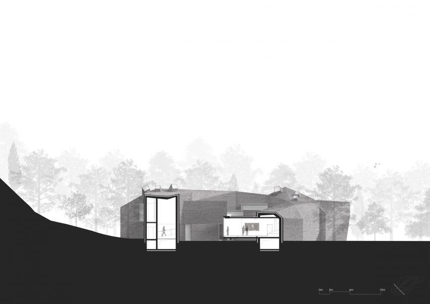 Section of Xiao Feng Art Museum by ZAO/standardarchitecture