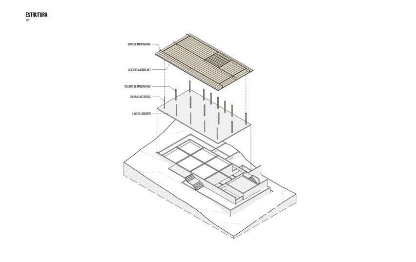 Exploded axonometric drawing
