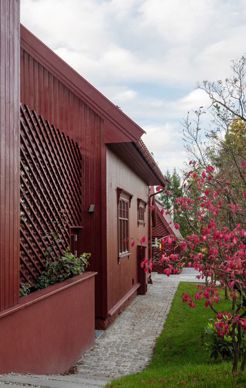House in Norway with red facade