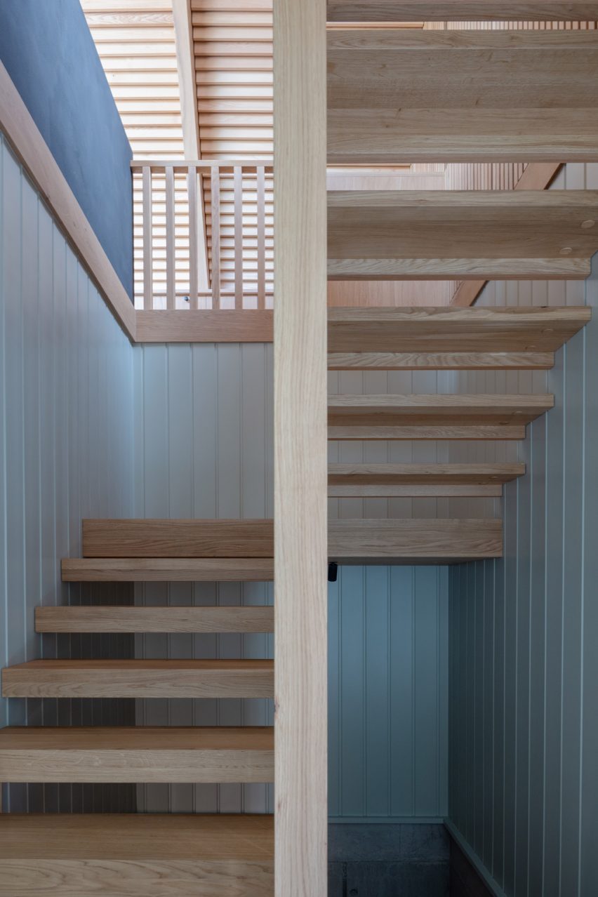 Timber staircase in house extension