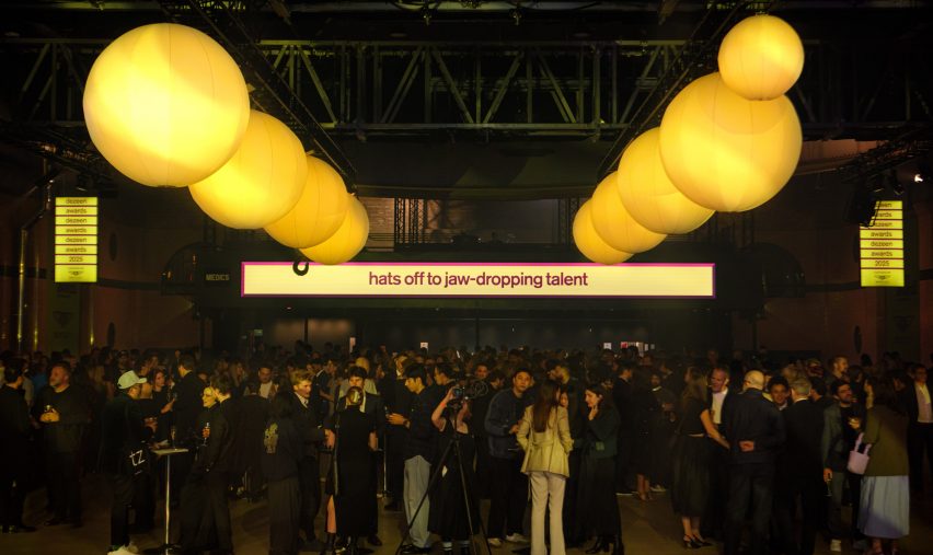 Dezeen Awards 2025 party. Photo is by Dann Emmons