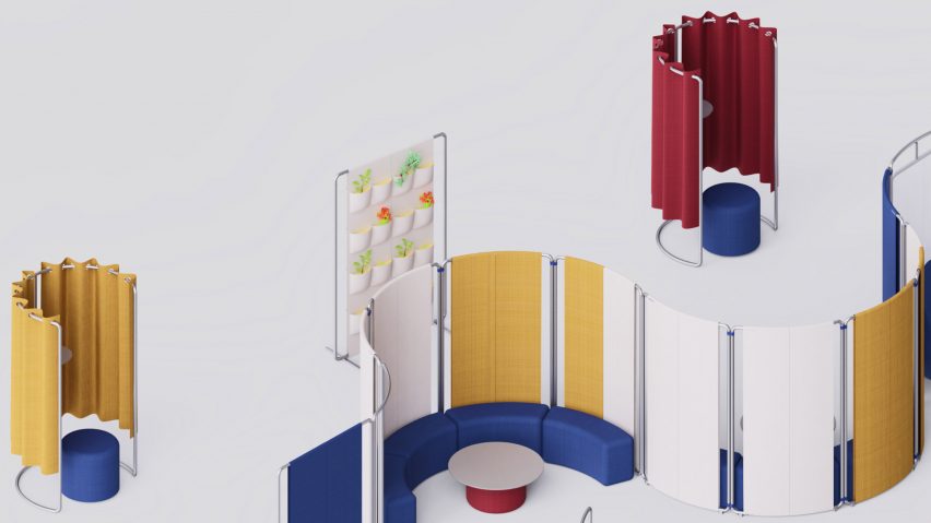image of colourful fitting room 3d model