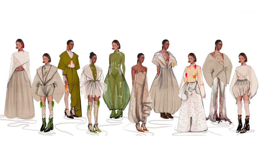 drawings of fashion designs
