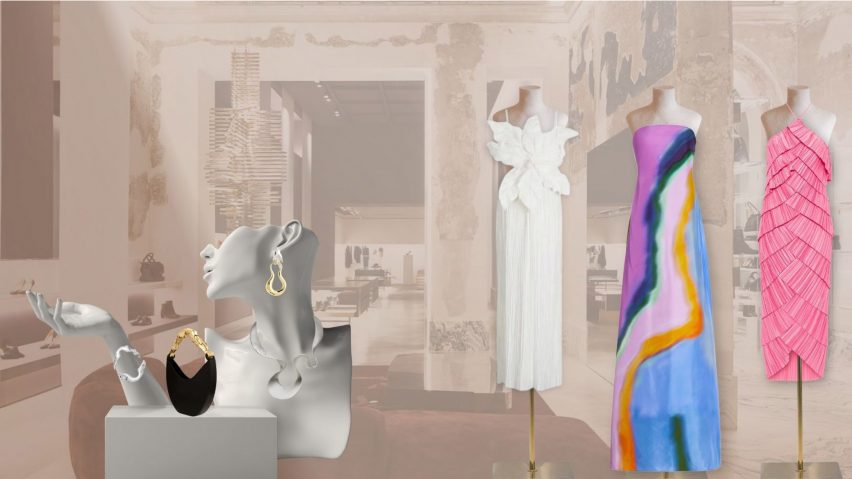 visualisation of fashion store interior