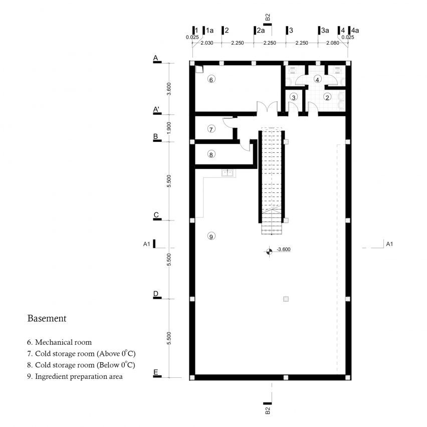 Basement plan of Aghajoon Kitchen in Iran by Song Architects