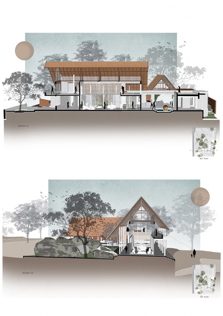 Section of House by the Grove in India by Taliesyn