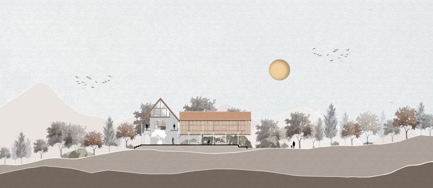 Section of House by the Grove in India by Taliesyn