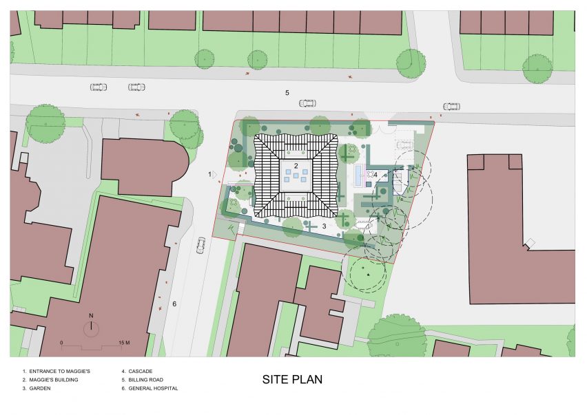 Site plan of Maggie's Northampton by Stephen Marshall Architects