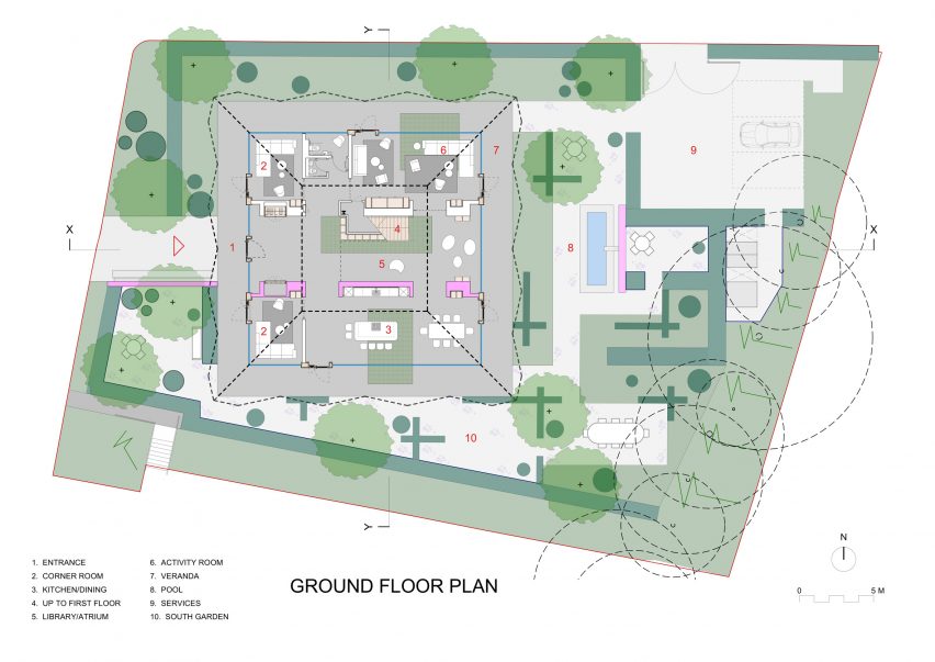 Ground floor plan of Maggie's Northampton by Stephen Marshall Architects
