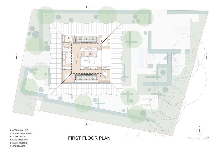 First floor plan of Maggie's Northampton by Stephen Marshall Architects