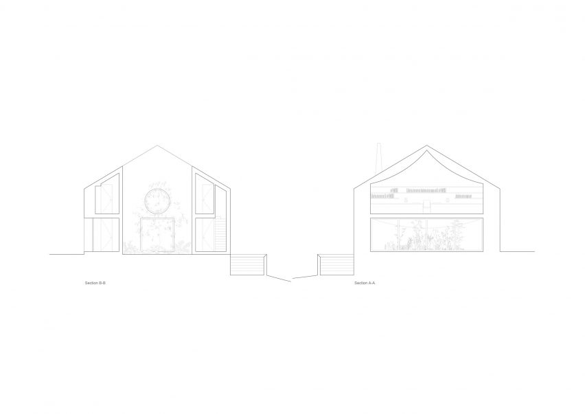 Section of House for Two Musicians by Atelier Matteo Arnone