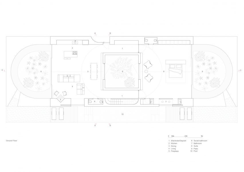 Ground floor plan of House for Two Musicians by Atelier Matteo Arnone