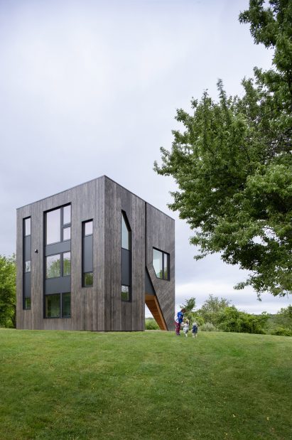 Cedar-clad building in Hudson