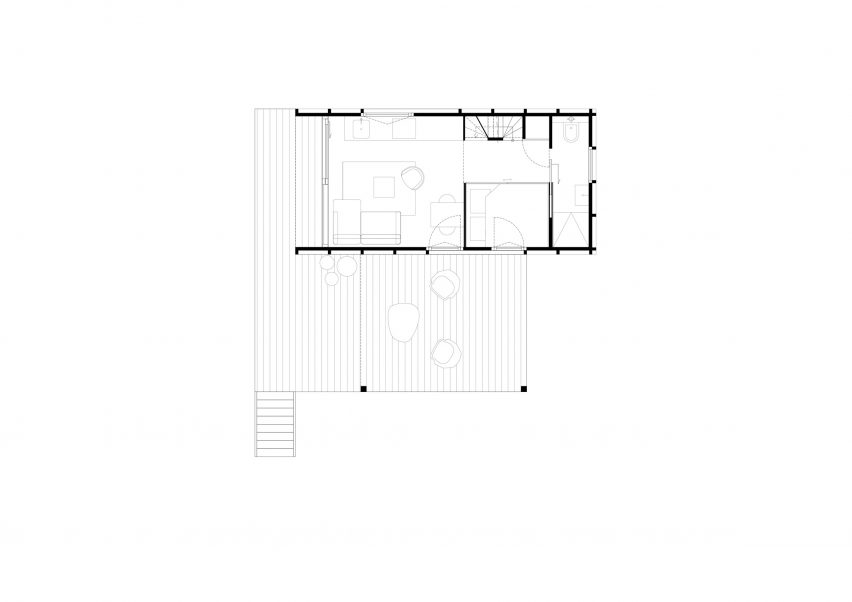 Plan of Lounge Lodge by i29 Architects