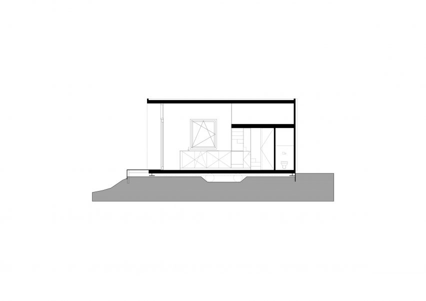 Section of Lounge Lodge by i29 Architects