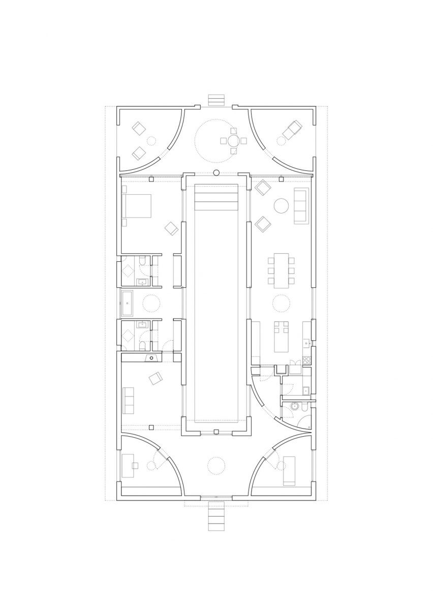 Floor plan of Lima House by Pezo von Ellrichshausen
