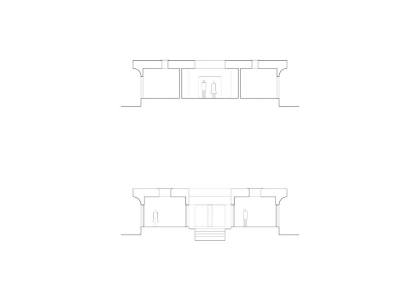 Cross sections of Lima House by Pezo von Ellrichshausen
